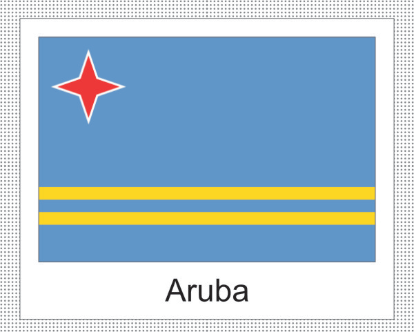 Aruba | Aufkleber mit weissem Design