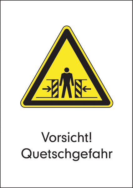 Warnzeichenaufkleber Alt .095- Vorsicht! Quetschgefahr (alt)