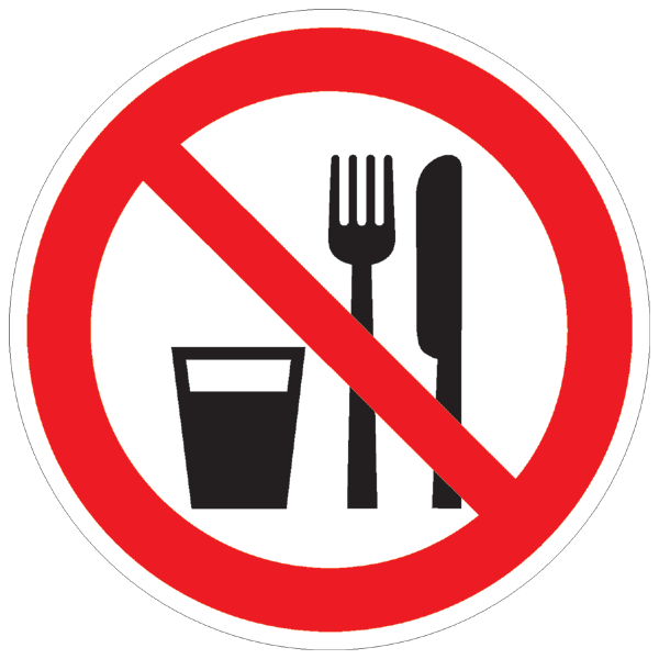 Verbotszeichenaufkleber alt .020-Essen und Trinken verboten (alt)