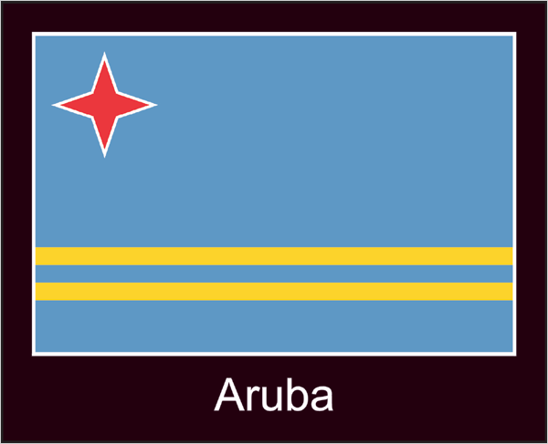 Aruba | Aufkleber mit schwarzem Design 